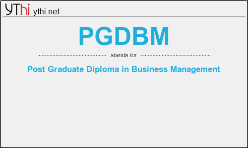 What does PGDBM mean? What is the full form of PGDBM?