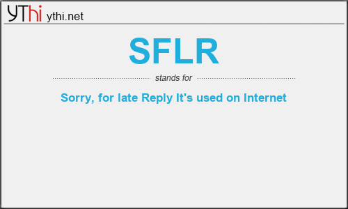 What does SFLR mean? What is the full form of SFLR?