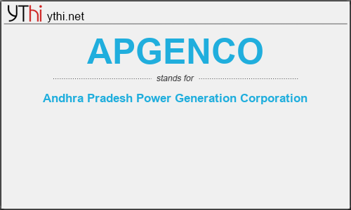 What does APGENCO mean? What is the full form of APGENCO?