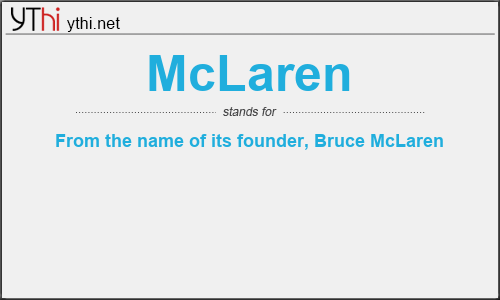 What does MCLAREN mean? What is the full form of MCLAREN?