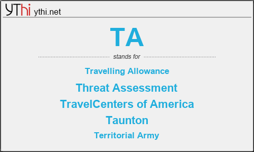 What does TA mean? What is the full form of TA?