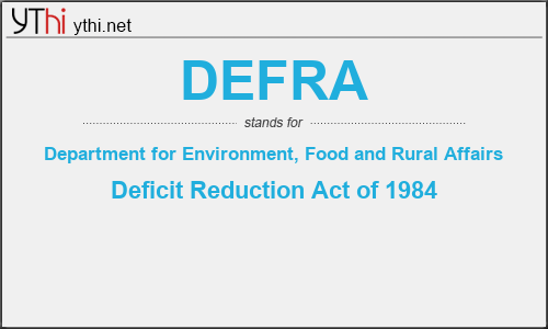 What does DEFRA mean? What is the full form of DEFRA?