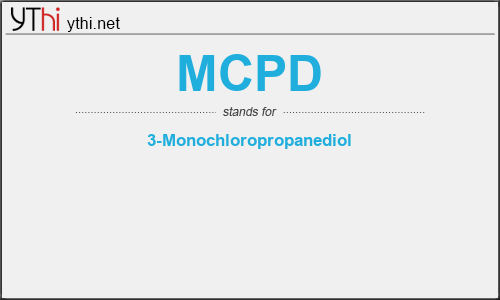 What does MCPD mean? What is the full form of MCPD?