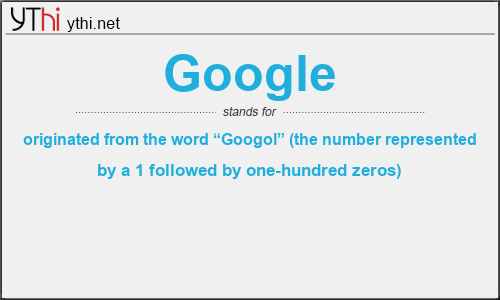 What does GOOGLE mean? What is the full form of GOOGLE?