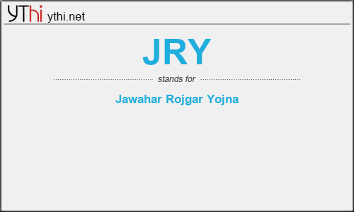What does JRY mean? What is the full form of JRY?