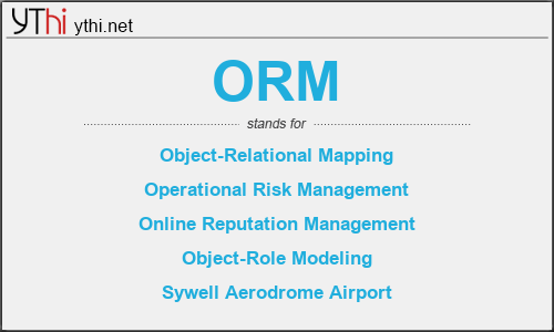 What does ORM mean? What is the full form of ORM?