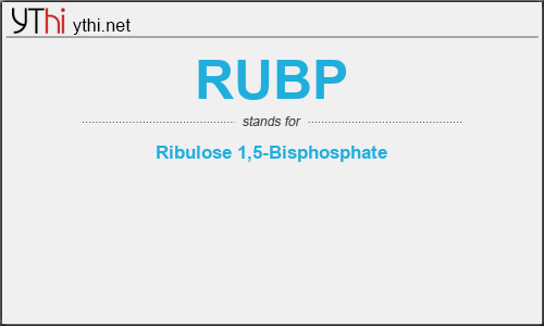 What does RUBP mean? What is the full form of RUBP?