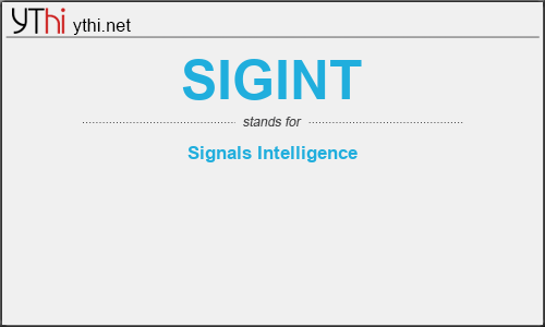 What does SIGINT mean? What is the full form of SIGINT?