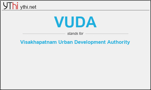 What does VUDA mean? What is the full form of VUDA?