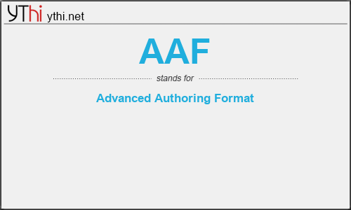What does AAF mean? What is the full form of AAF?