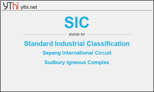 What does SIC mean? What is the full form of SIC?