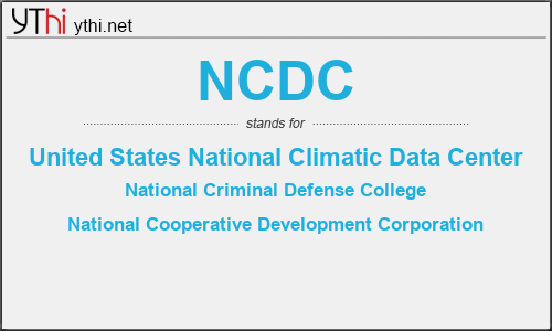 What does NCDC mean? What is the full form of NCDC?