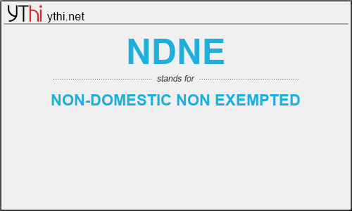 What does NDNE mean? What is the full form of NDNE?