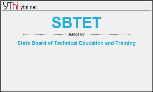 What does SBTET mean? What is the full form of SBTET?