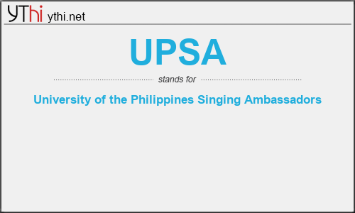 What does UPSA mean? What is the full form of UPSA?