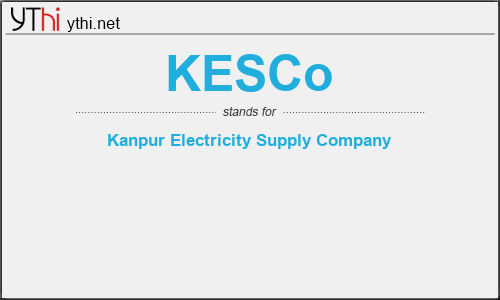 What does KESCO mean? What is the full form of KESCO?