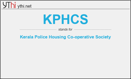 What does KPHCS mean? What is the full form of KPHCS?