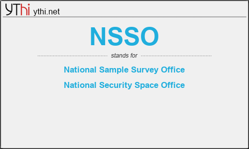 What does NSSO mean? What is the full form of NSSO?