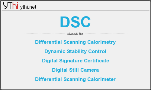 What does DSC mean? What is the full form of DSC?