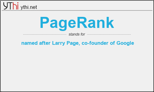 What does PAGERANK mean? What is the full form of PAGERANK?