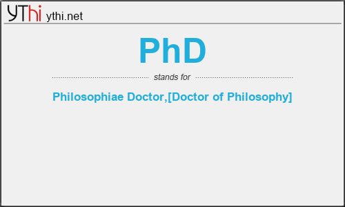 What does PHD mean? What is the full form of PHD?
