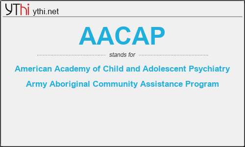 What does AACAP mean? What is the full form of AACAP?
