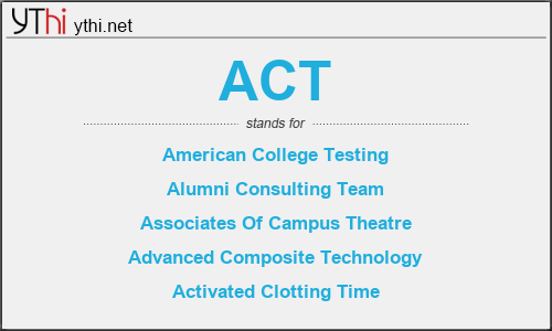 What does ACT mean? What is the full form of ACT?