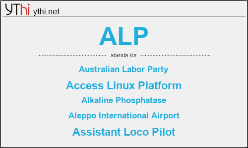 What does ALP mean? What is the full form of ALP?