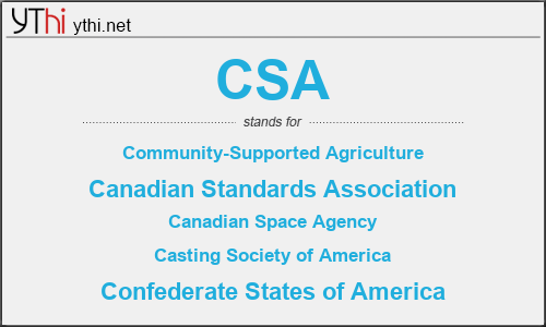 What does CSA mean? What is the full form of CSA?