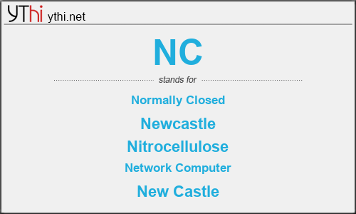 What does NC mean? What is the full form of NC?