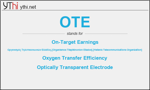 What does OTE mean? What is the full form of OTE?
