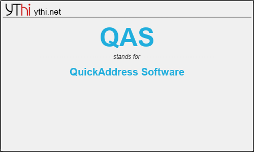 What does QAS mean? What is the full form of QAS?