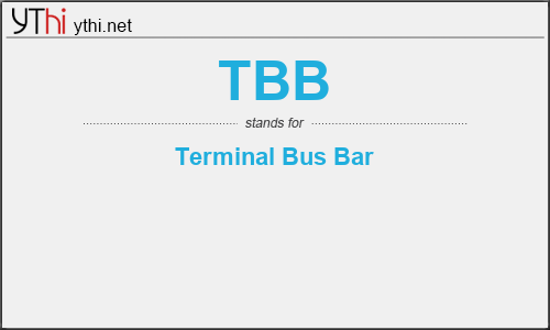 What does TBB mean? What is the full form of TBB?