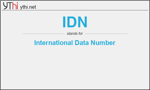 What does IDN mean? What is the full form of IDN?