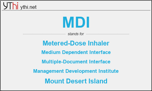 What does MDI mean? What is the full form of MDI?