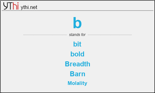 What does B mean? What is the full form of B?