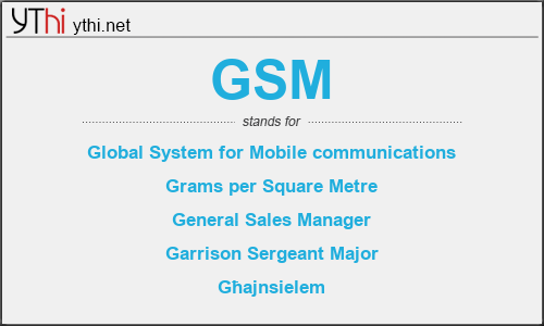 What does GSM mean? What is the full form of GSM?