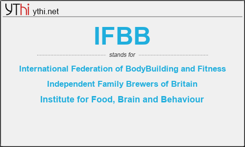 What does IFBB mean? What is the full form of IFBB?