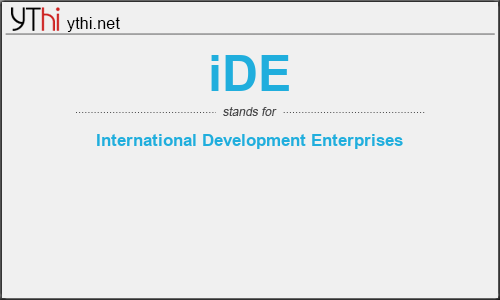 What does IDE mean? What is the full form of IDE?