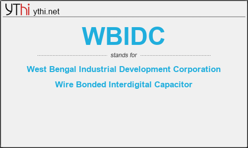 What does WBIDC mean? What is the full form of WBIDC?