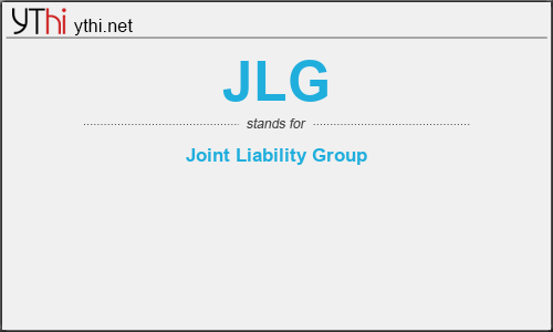 What does JLG mean? What is the full form of JLG?