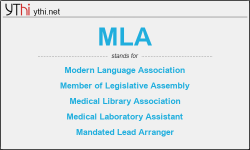 What does MLA mean? What is the full form of MLA?