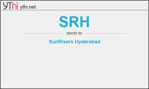 What does SRH mean? What is the full form of SRH?