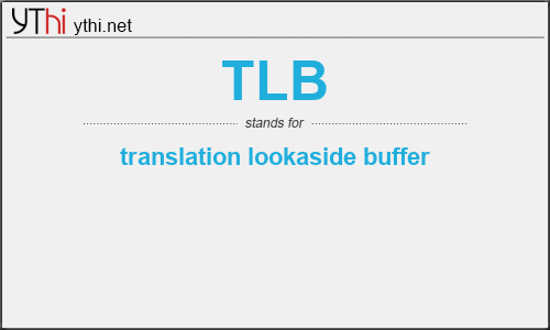 What does TLB mean? What is the full form of TLB?