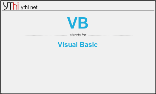 What does VB mean? What is the full form of VB?