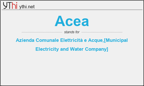What does ACEA mean? What is the full form of ACEA?