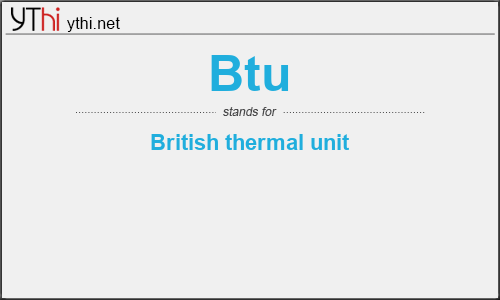 What does BTU mean? What is the full form of BTU?