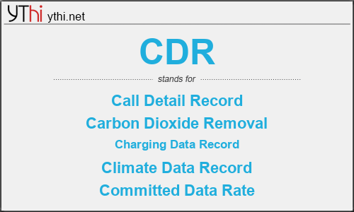 What does CDR mean? What is the full form of CDR?