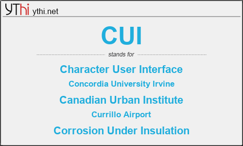 What does CUI mean? What is the full form of CUI?