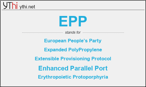 What does EPP mean? What is the full form of EPP?